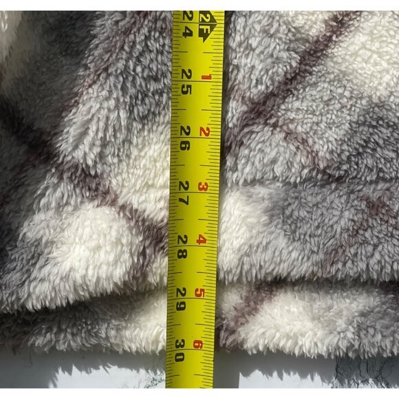 Maurices Womens XXL Plaid Fleece Pullover Sweater Gray White Quarter Zip - Picture 6 of 7